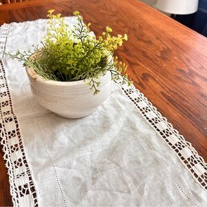 Vintage white crackle vase planter